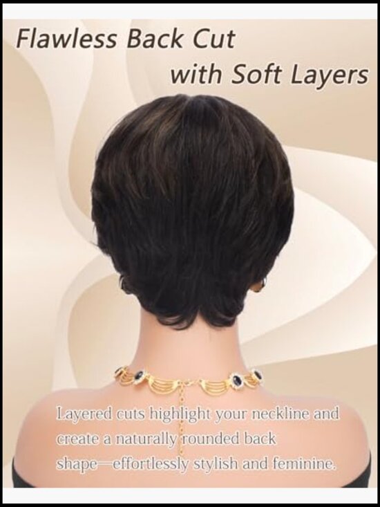 Pixie Cut Wig Human Hair Glueless Short Wig with Bangs Layered Pixie Style main image 4